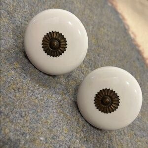 White Ceramic Drawer Knobs
